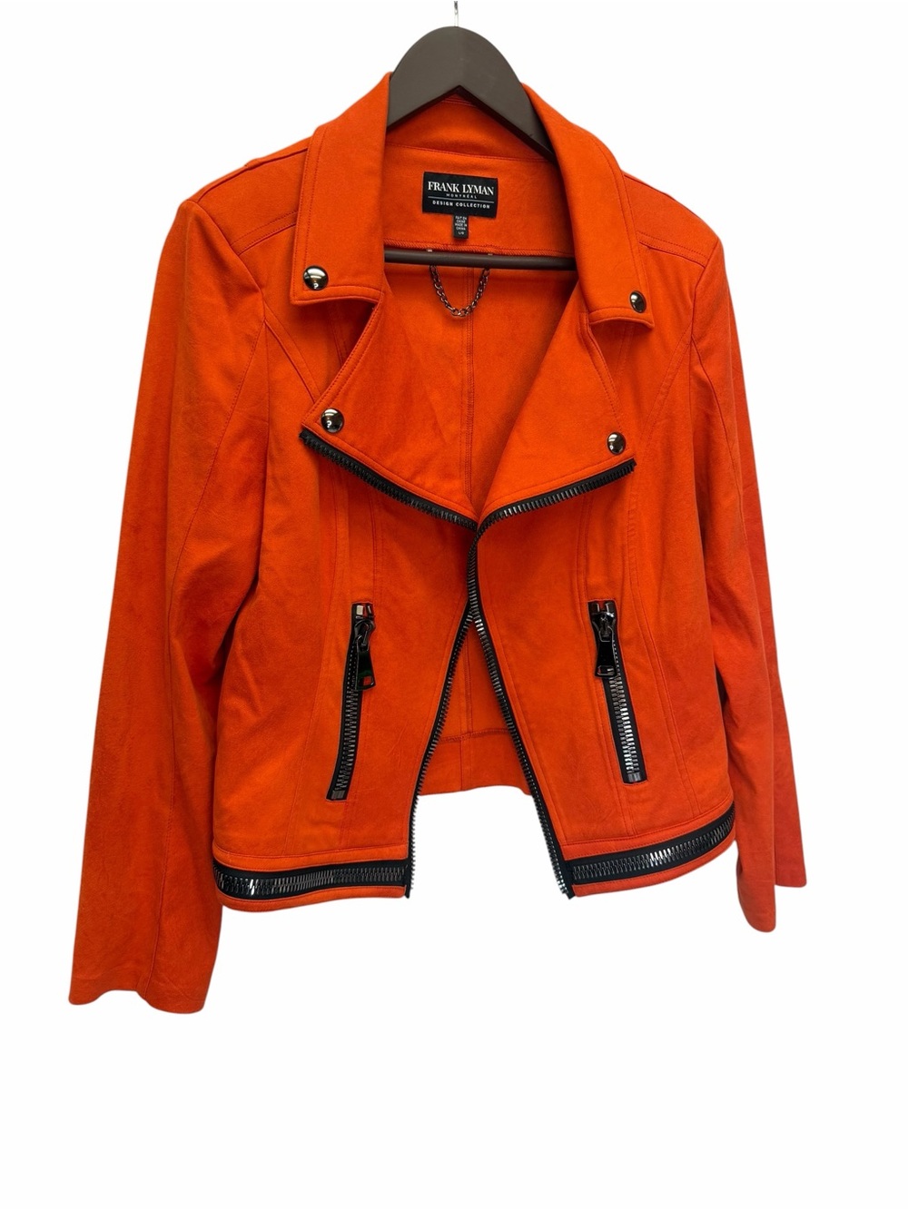 Frank Lyman Design Orange Moto Jacket size L